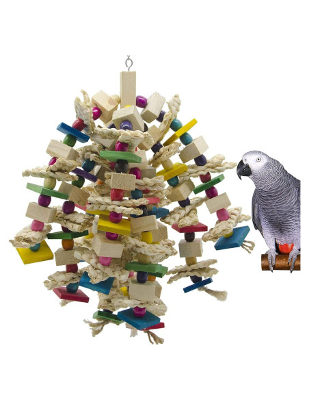 Juguete Grande para Loros EBaokuup - Bloques de Madera 50x25cm