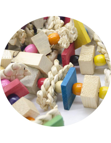 Juguete Grande para Loros EBaokuup - Bloques de Madera 50x25cm