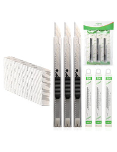 Cuchillo Utilitario Retráctil FOSHIO 3 Piezas 9 mm Hoja