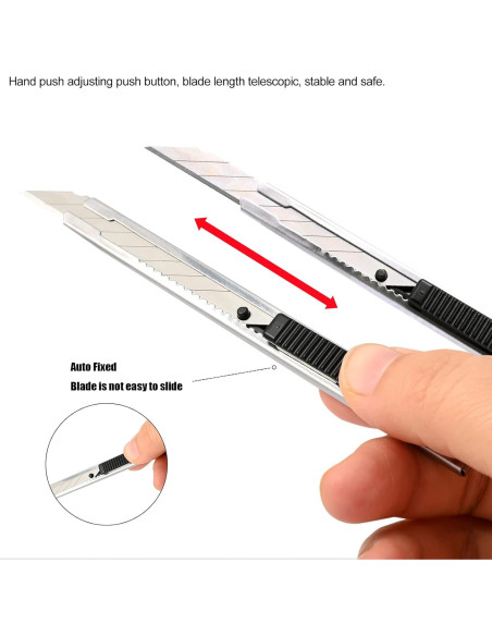 Cuchillo Utilitario Retráctil FOSHIO 3 Piezas 9 mm Hoja