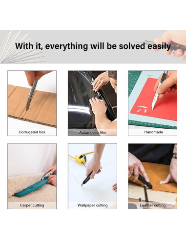 Cuchillo Utilitario Retráctil FOSHIO 3 Piezas 9 mm Hoja