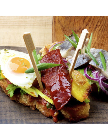 Picks de Palas de Bambú Blue Top 200 Pcs 8.9 cm para Aperitivos