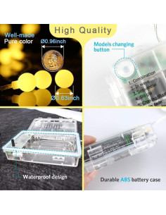 Luces de Cadena de Globo LED YoTelim 6M 40 LEDs Cálido con Control Remoto 2