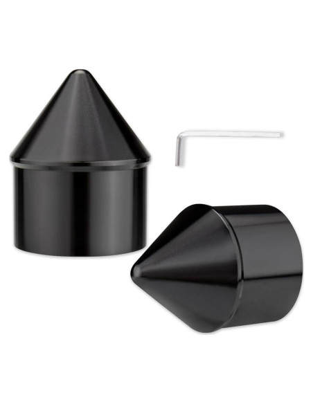 Cubiertas de Tuerca de Eje Frontal KICRY Negro Cromo para Harley