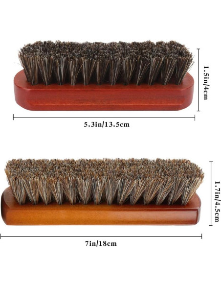 Cepillo de limpieza de zapatos Liwidon 2 piezas cerdas de caballo