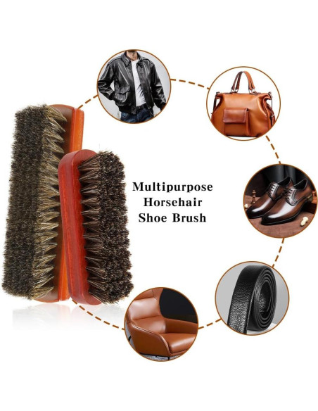 Cepillo de limpieza de zapatos Liwidon 2 piezas cerdas de caballo