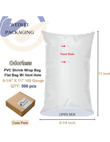 Bolsas de Encofrado Térmico WEIWEI 6.25x28 cm Sin Olor 500 PCS