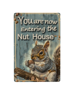 Señal de Bienvenida Ardillas Vivibride 30x20 cm Decorativa