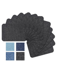 12 Parches de Tela Plancheables Guokuai 7.5x10.5 cm Negro