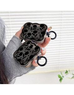 Funda de Silicona para AirPods Pro 2da Generación LALAPOPO Flor Negra 2