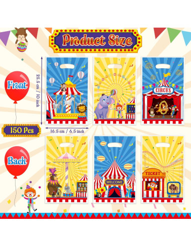 Bolsas de Favor de Fiesta de Circo ArianQicult - 150 Piezas