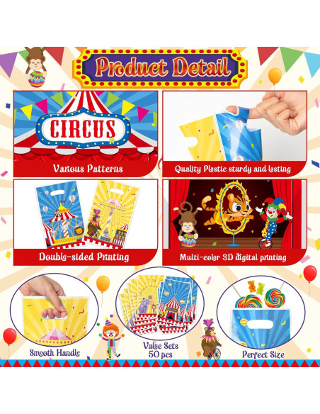 Bolsas de Favor de Fiesta de Circo ArianQicult - 150 Piezas Bolsas de Favor de Fiesta de Circo ArianQicult - 150 Piezas