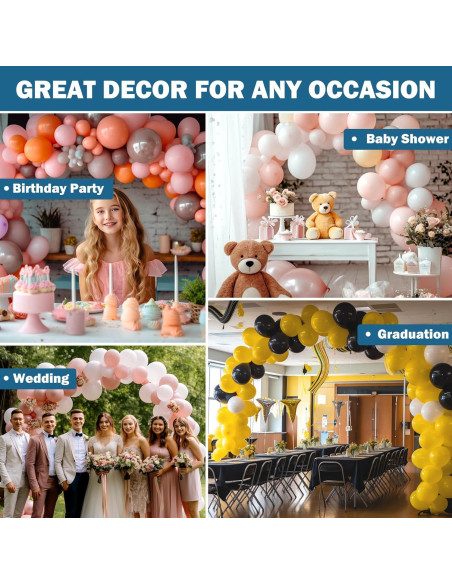 KICNIC Kit de Tiras de Arco de Globos 10m + 200 Puntos Adhesivos