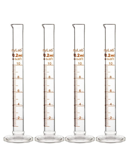 Cilindro Graduado de Vidrio Borosilicato StonyLab 10ml - 4 Pack
