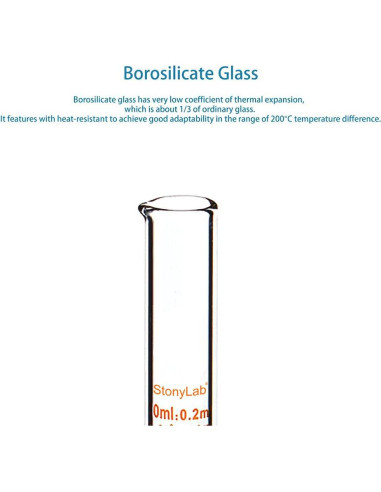 Cilindro Graduado de Vidrio Borosilicato StonyLab 10ml - 4 Pack