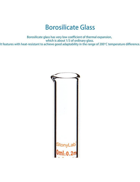 Cilindro Graduado de Vidrio Borosilicato StonyLab 10ml - 4 Pack