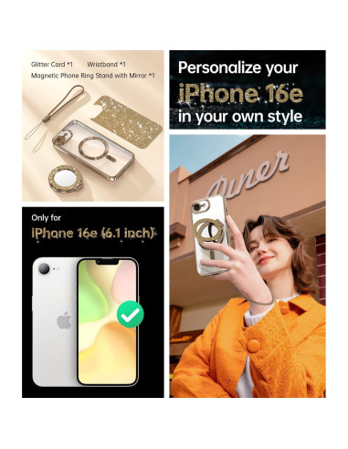 Funda Magnética Meifigno con Soporte Anillo para iPhone 16E