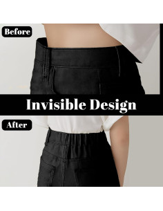 10 Piezas Ajustador Elástico de Cintura LIQWEI Negro 2