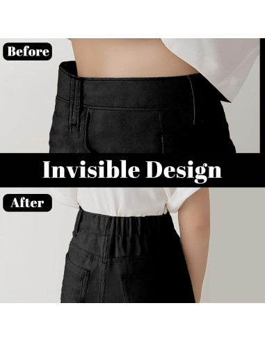 10 Piezas Ajustador Elástico de Cintura LIQWEI Negro