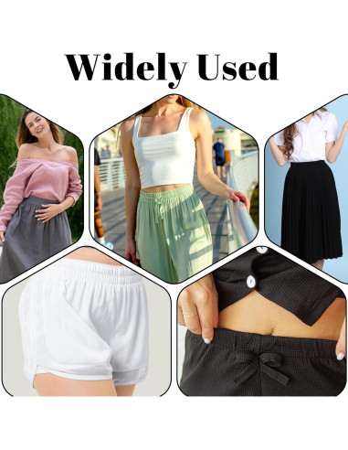 10 Piezas Ajustador Elástico de Cintura LIQWEI Negro