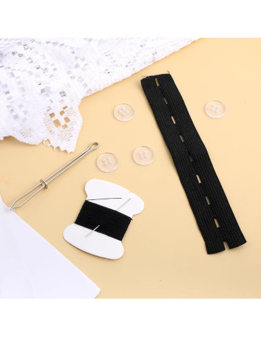 10 Piezas Ajustador Elástico de Cintura LIQWEI Negro