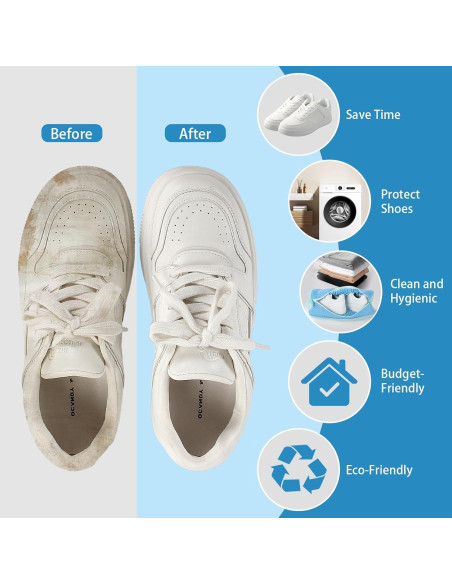 Bolsa de Lavado de Zapatos Aufee 2Pcs Reutilizable Azul