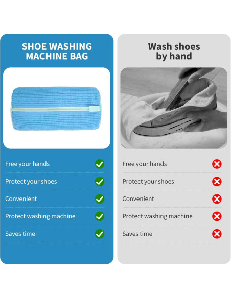 Bolsa de Lavado de Zapatos Aufee 2Pcs Reutilizable Azul