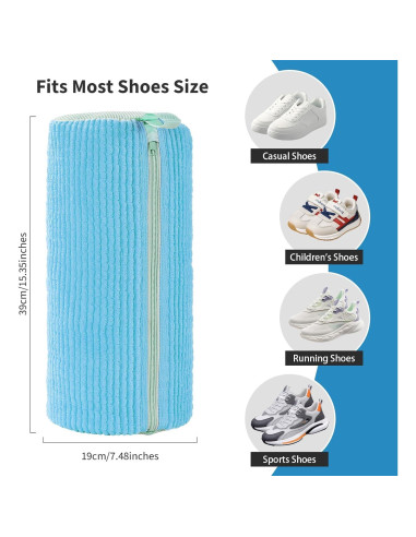 Bolsa de Lavado de Zapatos Aufee 2Pcs Reutilizable Azul