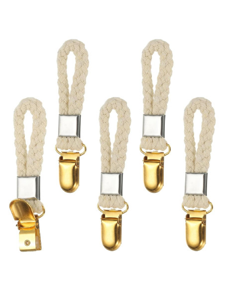 Clips para Toallas de Té PATIKIL 5 Pcs Beige con Metal Dorado