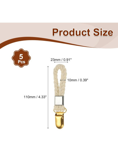 Clips para Toallas de Té PATIKIL 5 Pcs Beige con Metal Dorado
