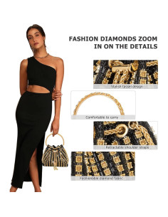 Bolso de Noche Brillante Sweetovo con Diamantes Imitación 2