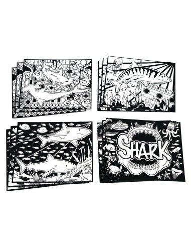 Pósters de Arte de Terciopelo Tiburón S&S Worldwide - 12 Unidades