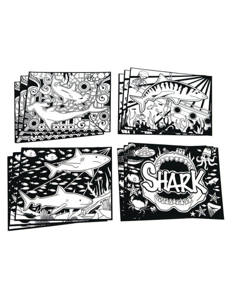 Pósters de Arte de Terciopelo Tiburón S&S Worldwide - 12 Unidades