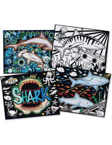 Pósters de Arte de Terciopelo Tiburón S&S Worldwide - 12 Unidades