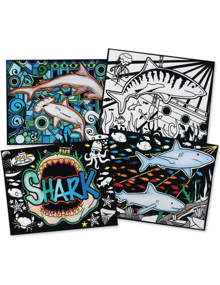 Pósters de Arte de Terciopelo Tiburón S&S Worldwide - 12 Unidades