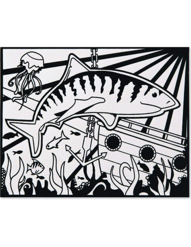 Pósters de Arte de Terciopelo Tiburón S&S Worldwide - 12 Unidades