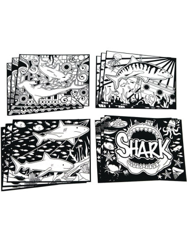 Pósters de Arte de Terciopelo Tiburón S&S Worldwide - 12 Unidades