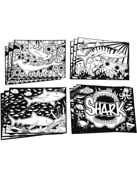 Pósters de Arte de Terciopelo Tiburón S&S Worldwide - 12 Unidades