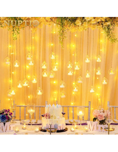 Juego de 12 Soportes para Velas Tealight NUPTIO de Vidrio 6 cm 2