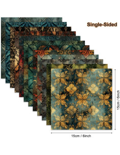 Papel de Álbum de Recortes Boho iKammo 24 Hojas 15.2cm 2