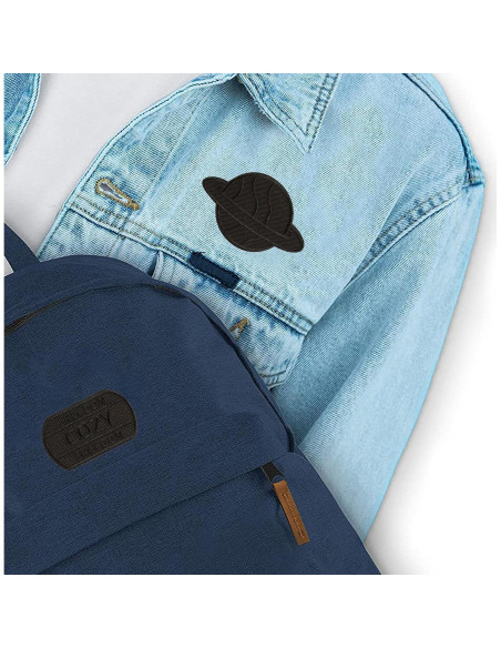 14 Parches Bordados Negros Woohome para Planchar o Coser