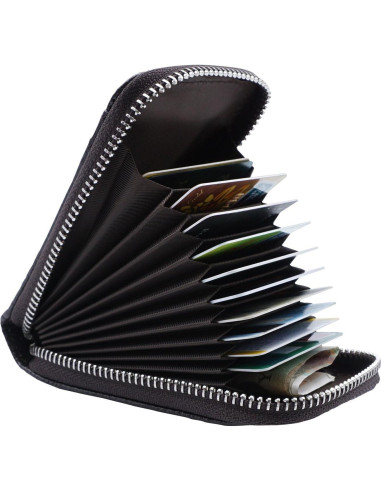 Cartera Slim INNOLIFE de Cuero con Bloqueo RFID - Café