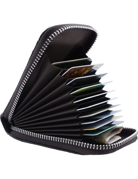 Cartera Slim INNOLIFE de Cuero con Bloqueo RFID - Café