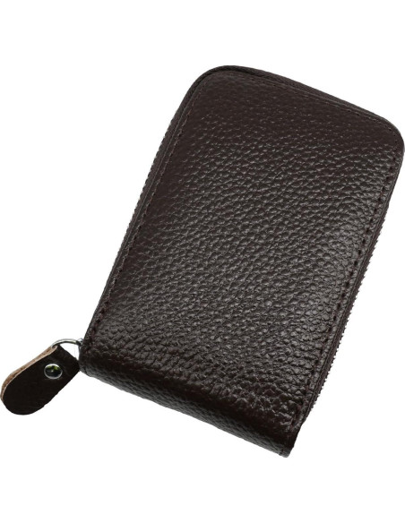 Cartera Slim INNOLIFE de Cuero con Bloqueo RFID - Café