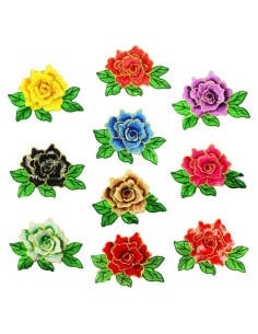 10 Piezas Parche Bordado Floral MSCFTFB 8x11 cm para Coser