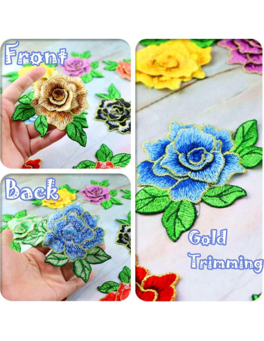 10 Piezas Parche Bordado Floral MSCFTFB 8x11 cm para Coser