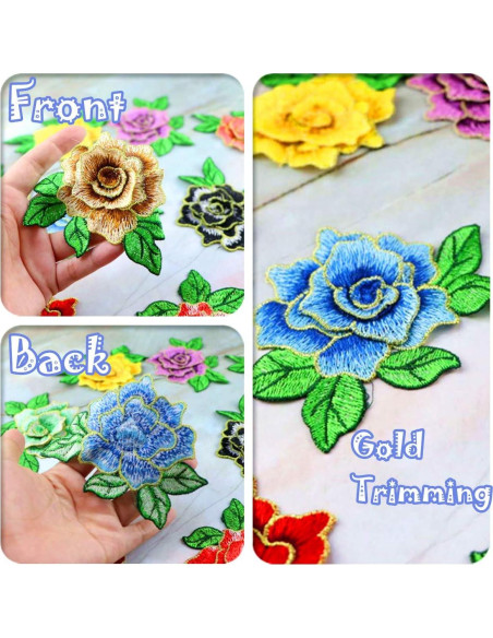 10 Piezas Parche Bordado Floral MSCFTFB 8x11 cm para Coser