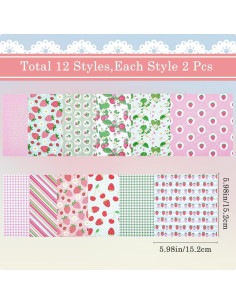 Papel de Scrapbook GORGECRAFT 24 Hojas 12 Estilos 15.2x15.2cm 2