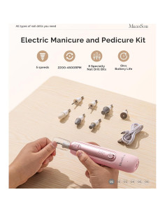 Kit de Manicura y Pedicura Eléctrico MelodySusie PC760G 8-en-1 2