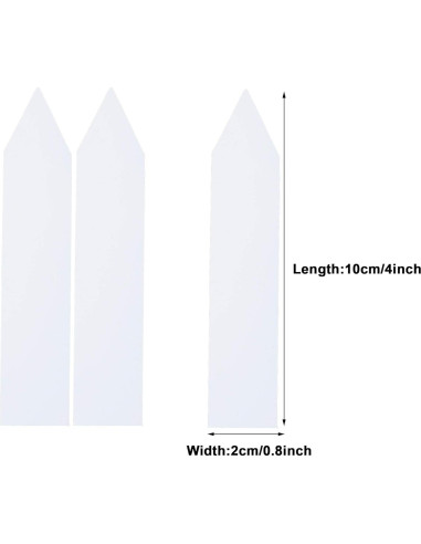 100 Etiquetas de Plástico para Jardín MIHEY 10 cm Blancas